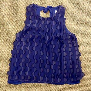 Maeve By Anthropologie Ruffle Top! Blue Ruffle Tank With Back Tie / Size 0